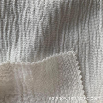 Tela de viscosa de algodón con efecto ondulado